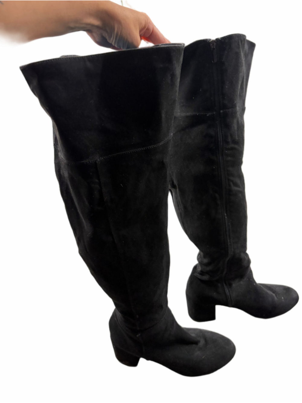 Torrid Black Faux Suede Over the Knee Boots Women’s 9W Chunky Heel